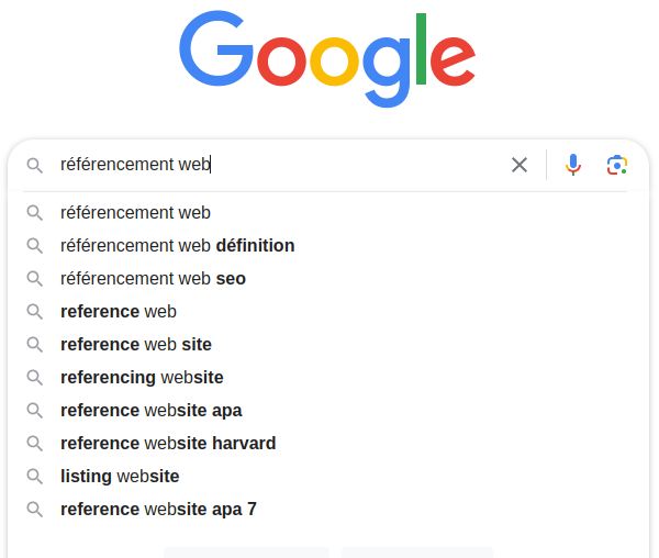 Aperçu des propositions de Google